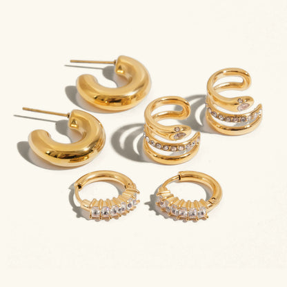 [Royal Vicky]Orielle Staple Gold Earrings Bundle