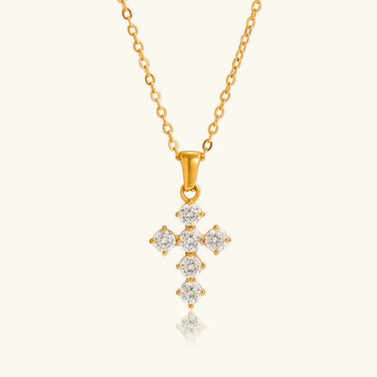 [Royal Vicky]Wynter Diamond Cross Necklace