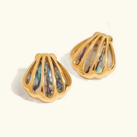 [Royal Vicky]Nixie Gold Seashell Earrings
