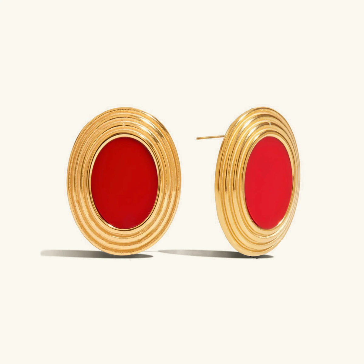 [Royal&Vicky]Ruthie Gold-Emaille-Ohrringe