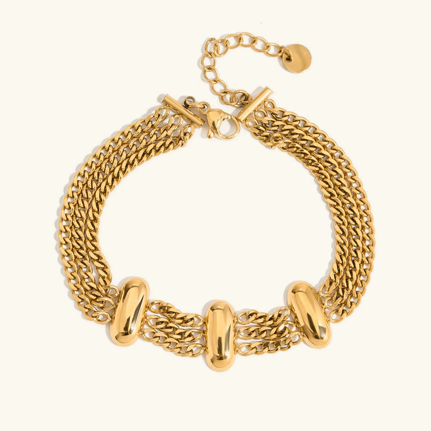 [Royal Vicky]Kathleen Layered Chain Gold Bracelet