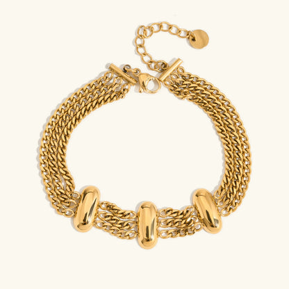 [Royal Vicky]Kathleen Layered Chain Gold Bracelet