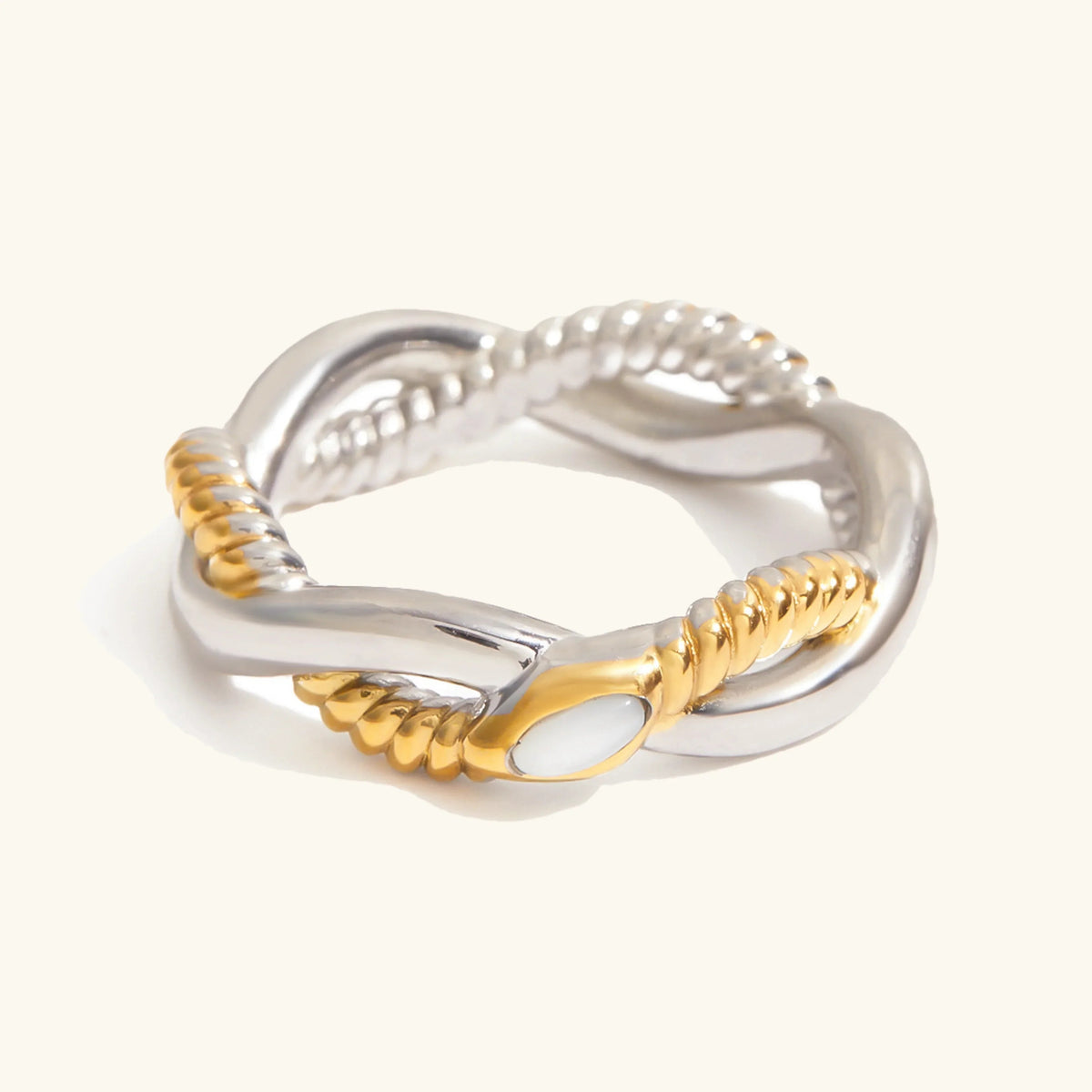 [Royal&Vicky]Nerisse zweifarbiger gedrehter Ring
