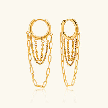 [Royal&Vicky]アライナ リンクチェーン フープピアス