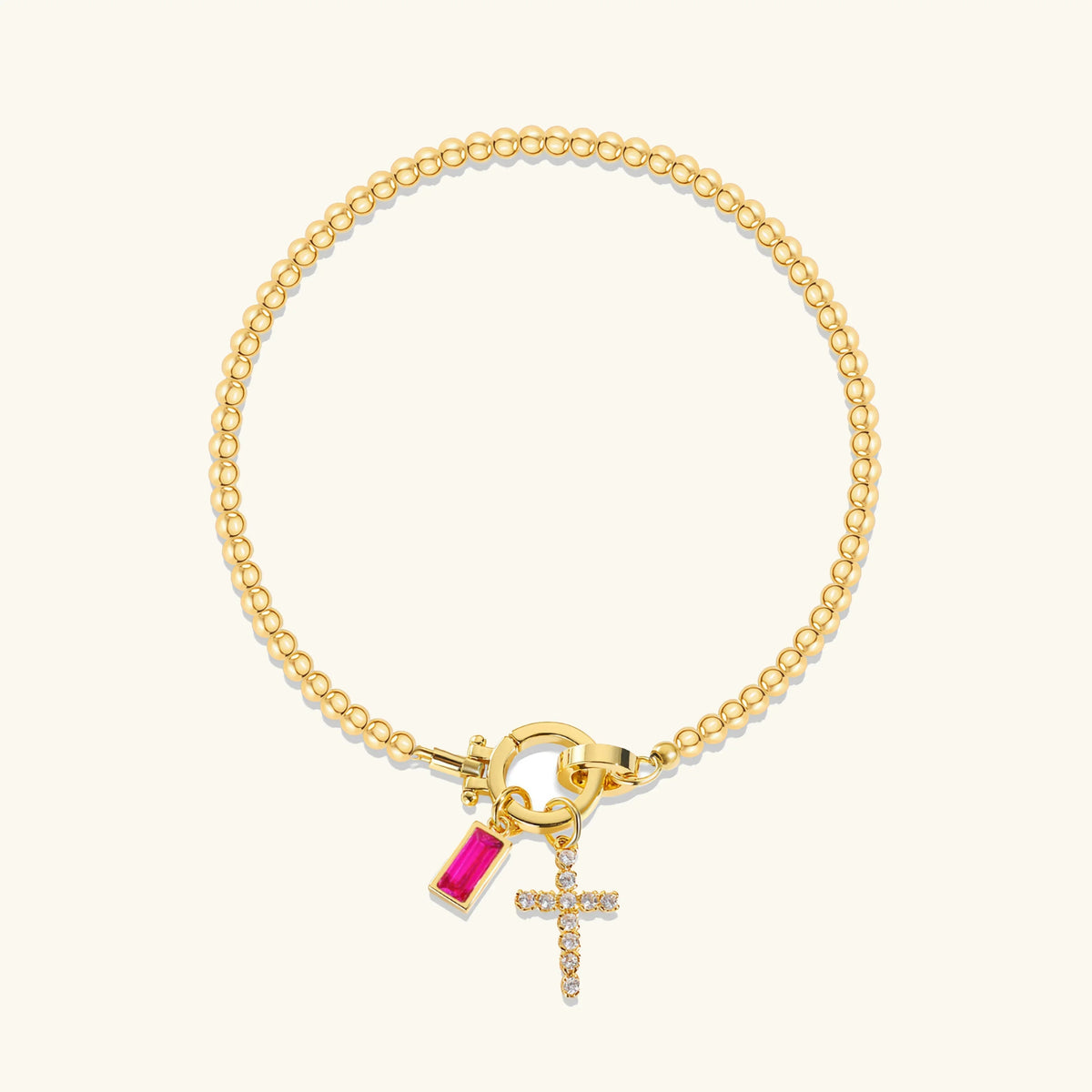 [Royal&Vicky]Amalia Birthstone Cross Bracelet