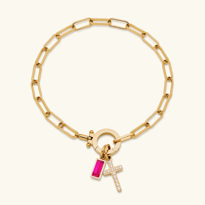 [Royal Vicky]Annabella Birthstone Cross Bracelet