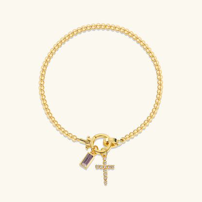 [Royal Vicky]Amalia Birthstone Cross Bracelet