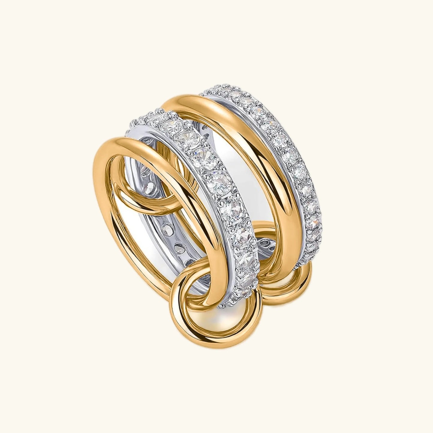 [Royal Vicky]Juno Stacked Diamond Ring