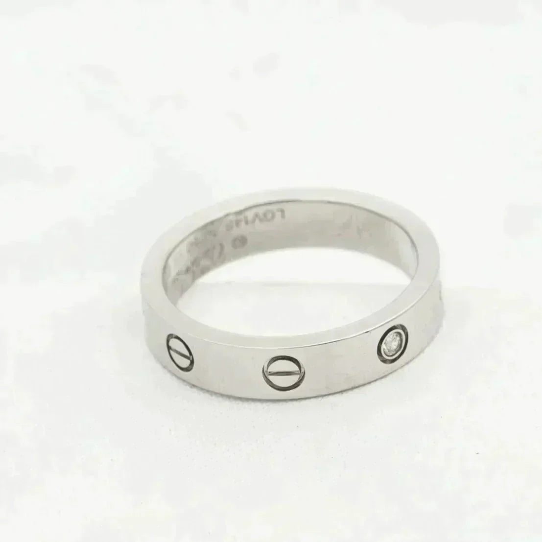 [Vicky]Liebesring 4mm 1 Diamant Silber