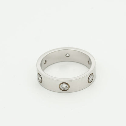 [Vicky]Liebesring 5,5 mm 6 Diamanten Silber