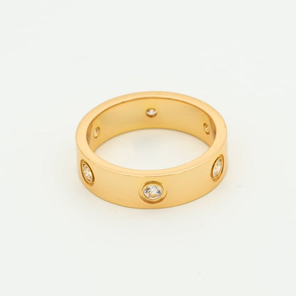 [Vicky]Liebesring 5,5 mm 6 Diamanten Roségold