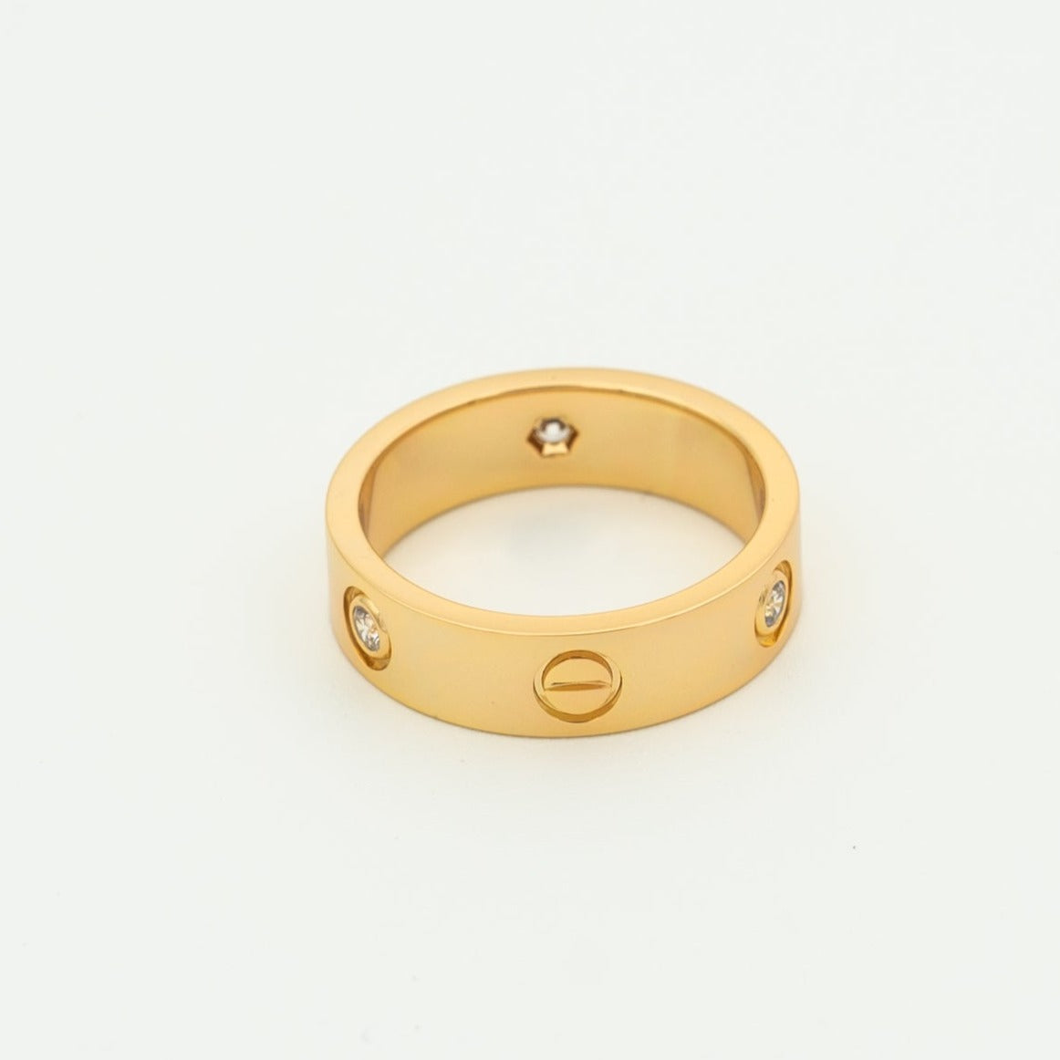 [Vicky]Liebesring 5,5 mm 3 Diamanten Roségold
