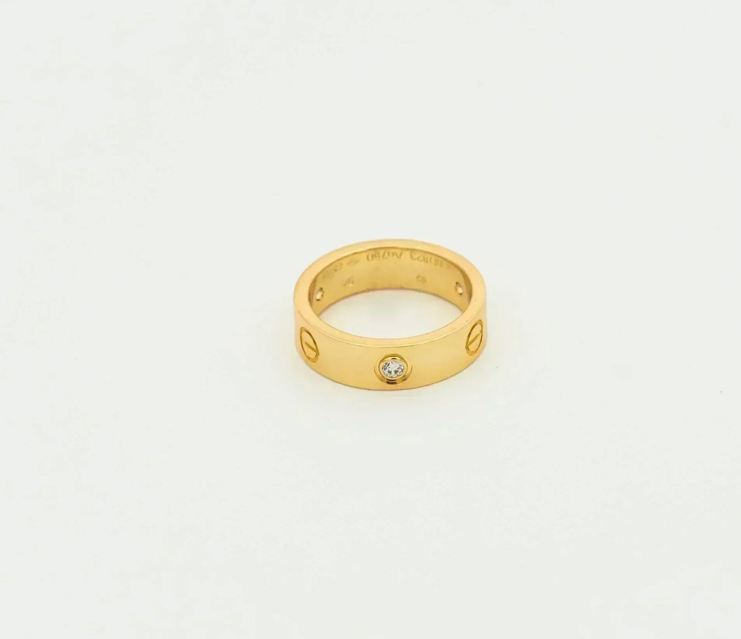[Vicky]Liebesring 5,5 mm 3 Diamanten Gold