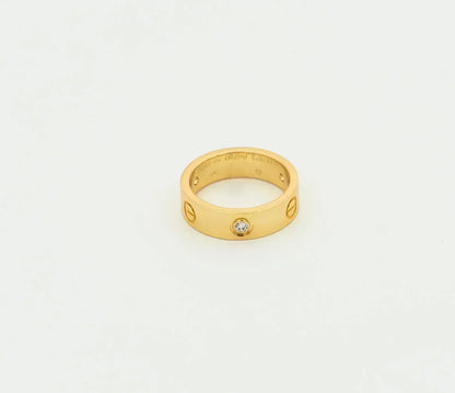[Vicky]Liebesring 5,5 mm 3 Diamanten Gold