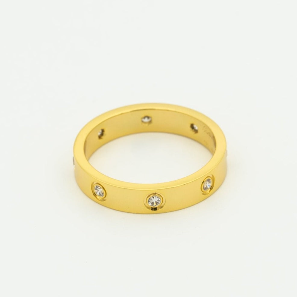 [Vicky]Liebesring 3,6 mm 8 Diamanten