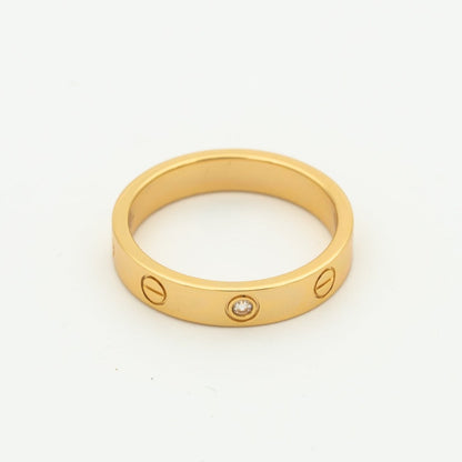 [Vicky]Liebesring 4mm 1 Diamant Roségold