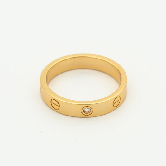 [Vicky]Liebesring 4mm 1 Diamant Roségold
