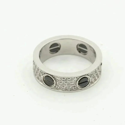 [Vicky] Liebesring 5,5 mm mit Diamanten besetzt, Keramik