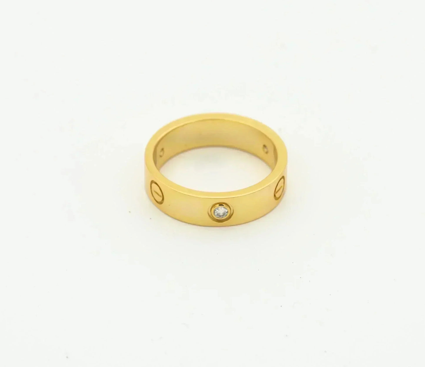 [Vicky]Liebesring 4mm 1 Diamant Gold