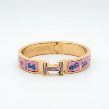 [Royal&Vicky]H PINK GOLD BRACELET PINK CERAMIC