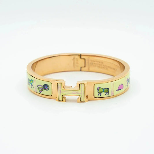 [Vicky]H PINK GOLD BRACELET CREAM CERAMIC