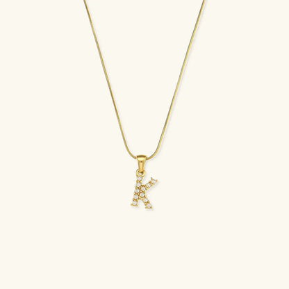 [Royal Vicky]Augustine Initial Letter Pearl Necklace