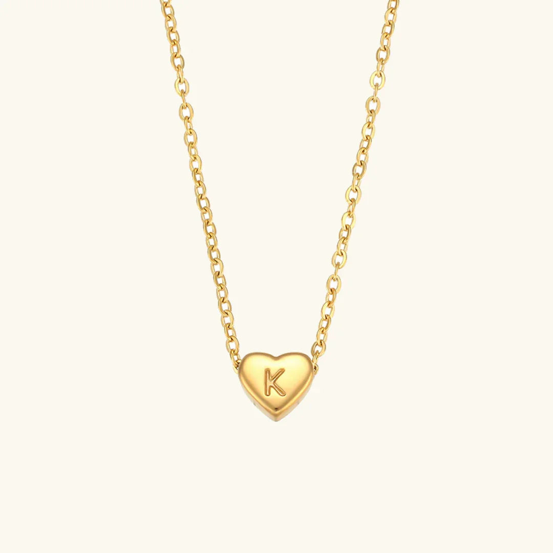 [Royal Vicky]Heart Initial Gold Necklace