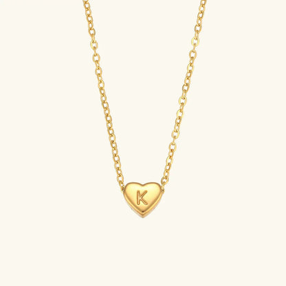 [Royal Vicky]Heart Initial Gold Necklace