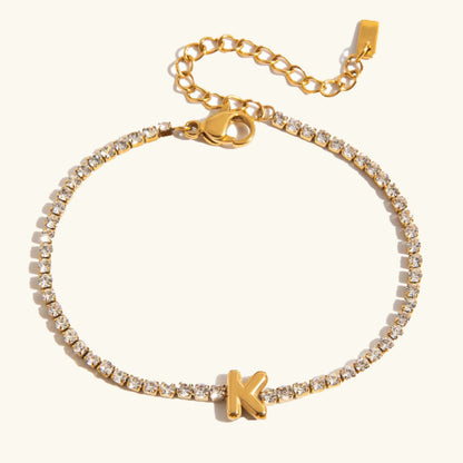 [Royal Vicky]Avaria Bubble Letter Tennis Bracelet