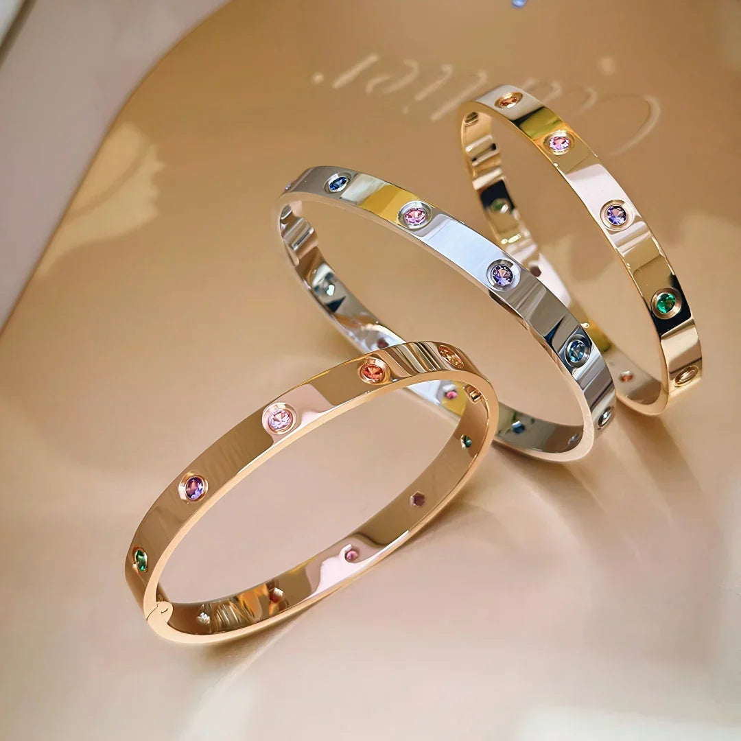 [Royal&Vicky]Classic 6.1mm Love Bracelet 10-Diamond Multicolor