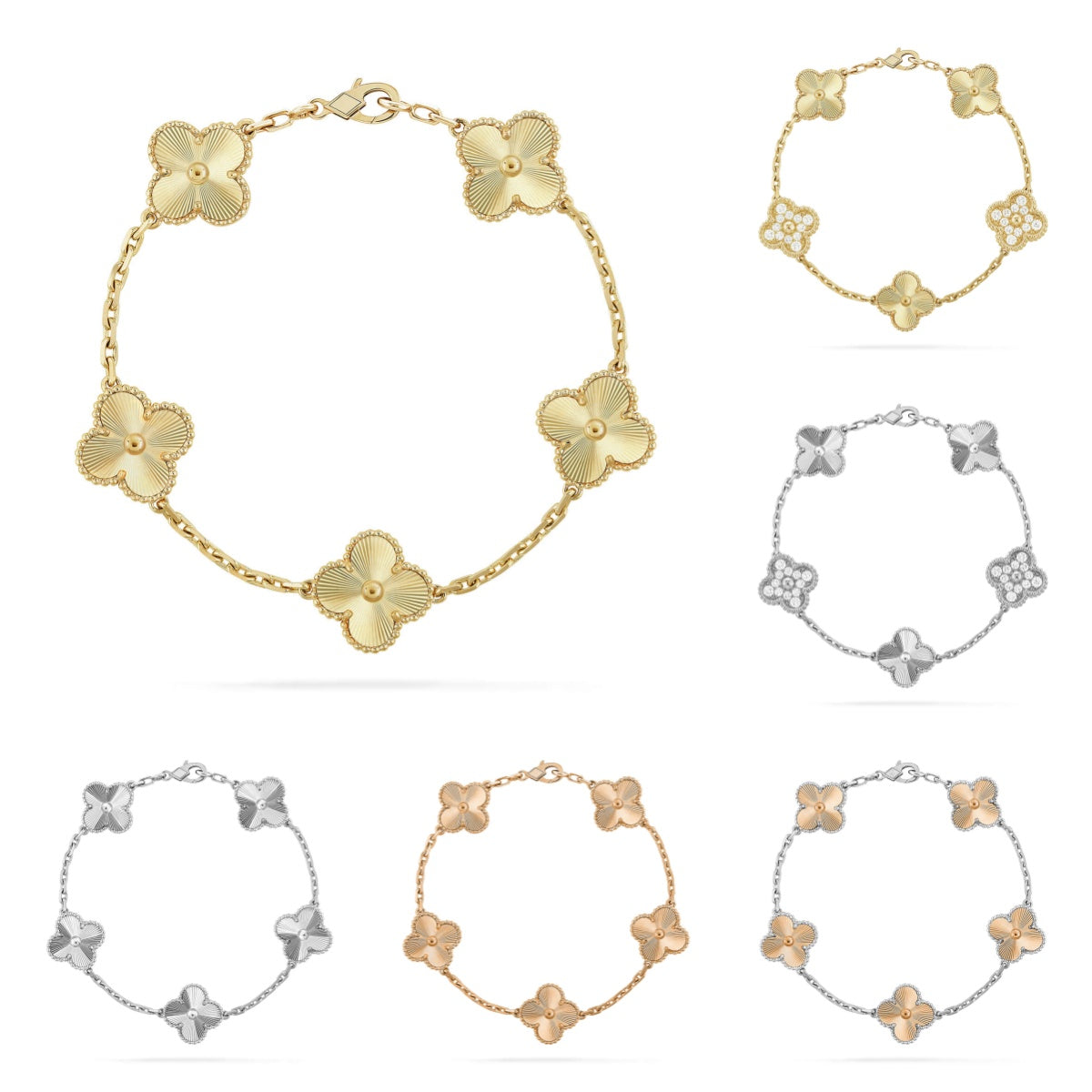 [Vicky] CLOVER 5 MOTIF LASER BRACELET COLLECTION