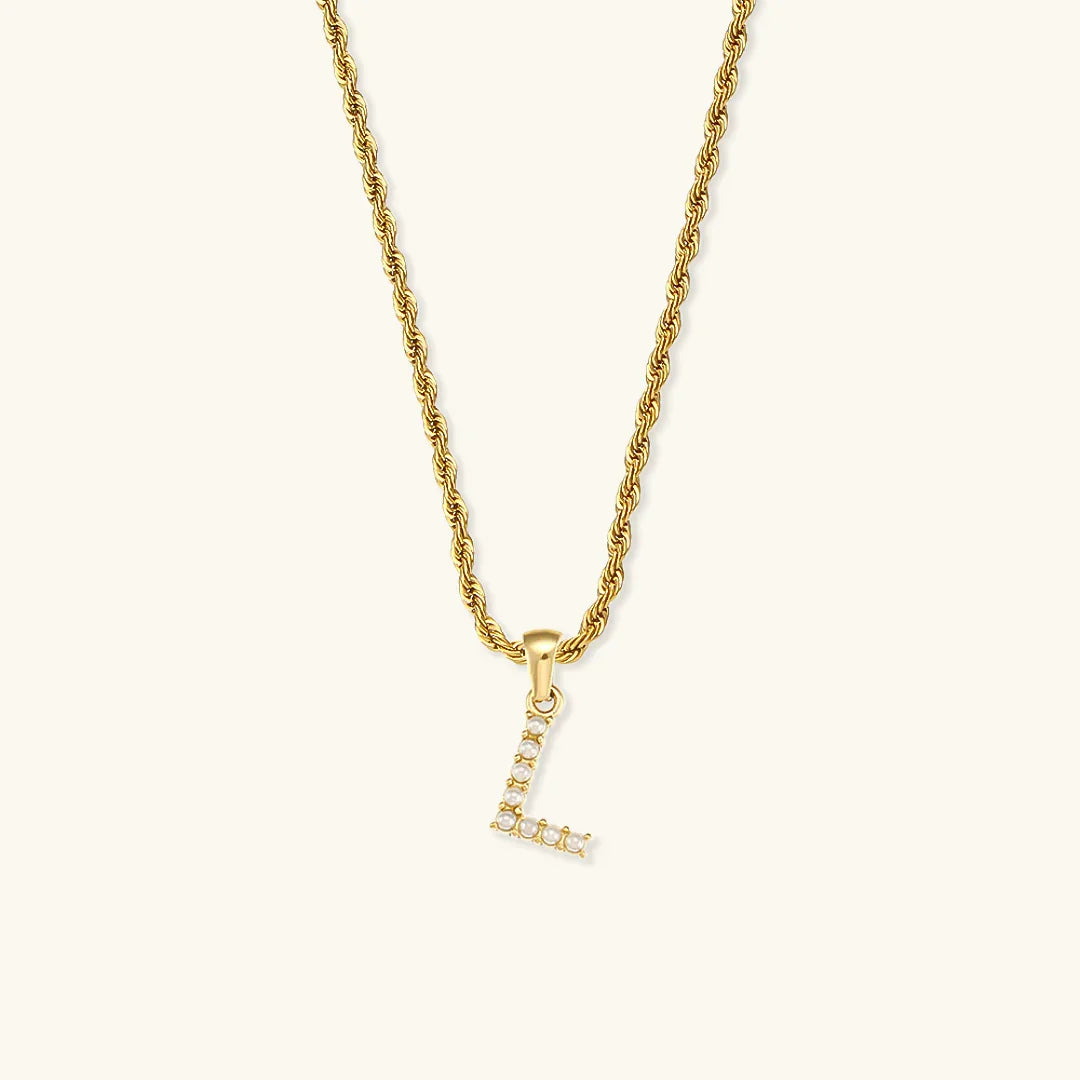 [Royal Vicky]Elodie Initial Letter Pearl Necklace