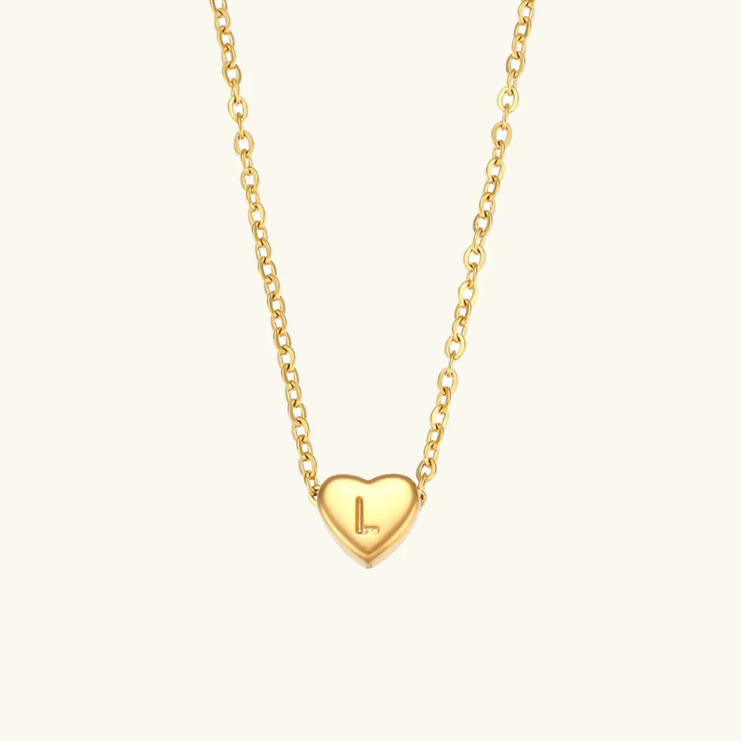 [Royal Vicky]Heart Initial Gold Necklace