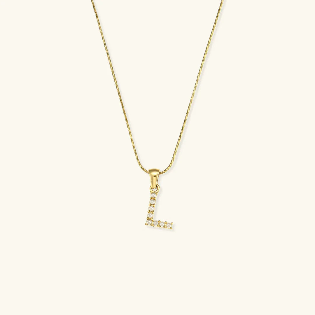 [Royal Vicky]Augustine Initial Letter Pearl Necklace