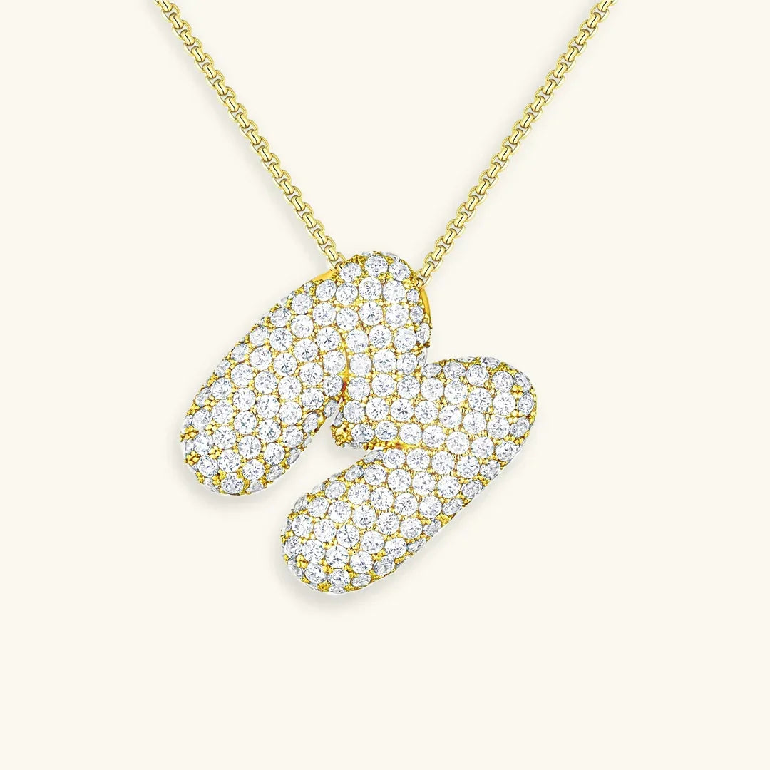 [Royal Vicky]Bubble Initial Diamond Necklace