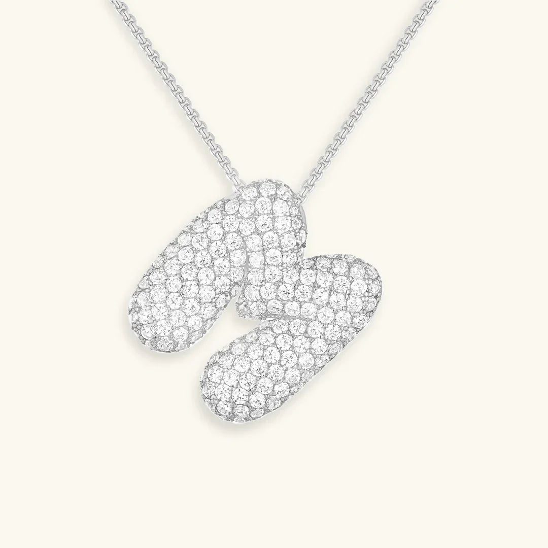 [Royal Vicky]Bubble Initial Diamond Necklace