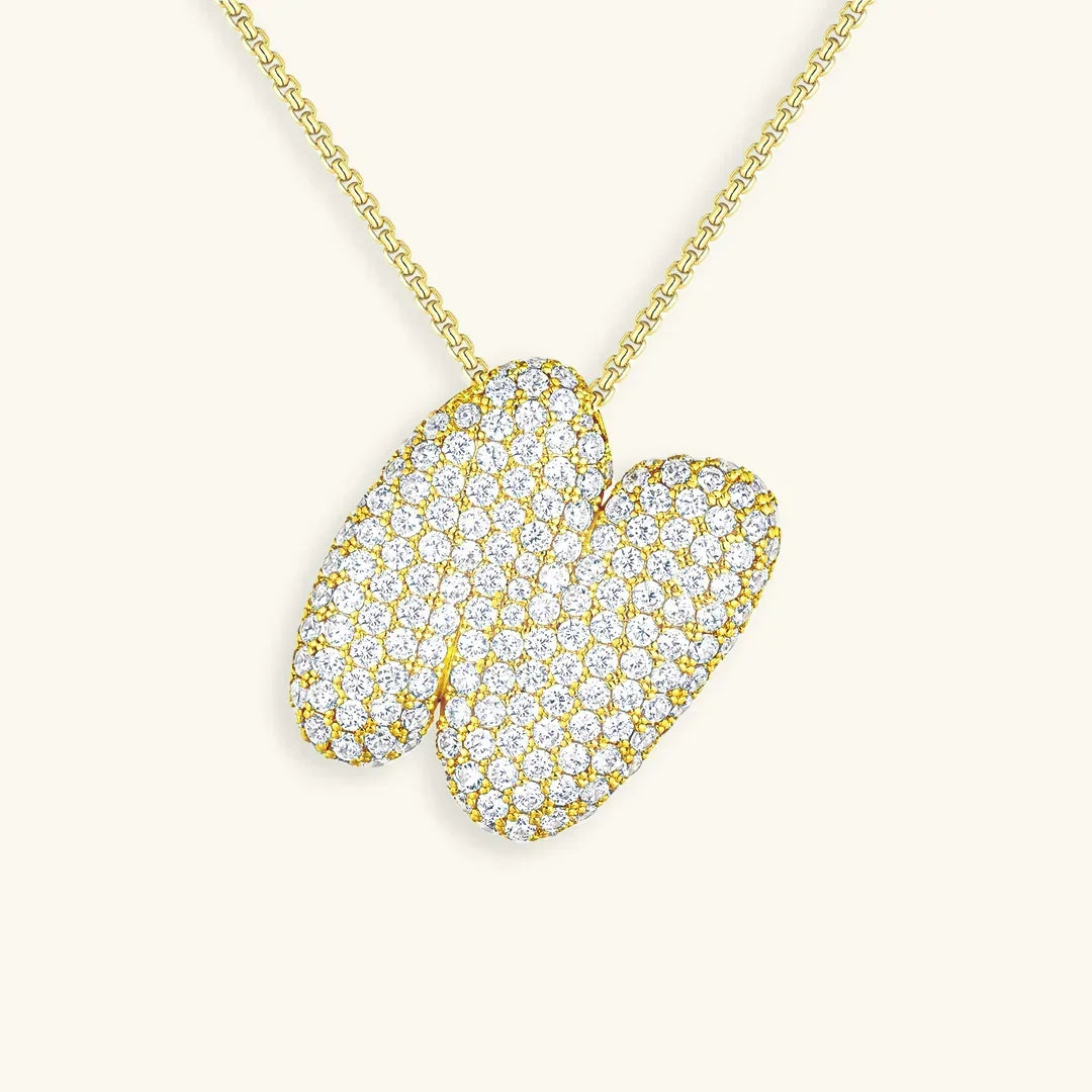 [Royal Vicky]Bubble Initial Diamond Necklace