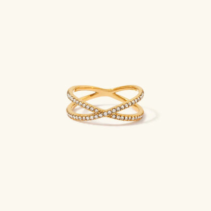 [Royal Vicky]Nia Gold Diamond Cross Ring