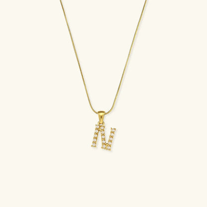 [Royal Vicky]Augustine Initial Letter Pearl Necklace