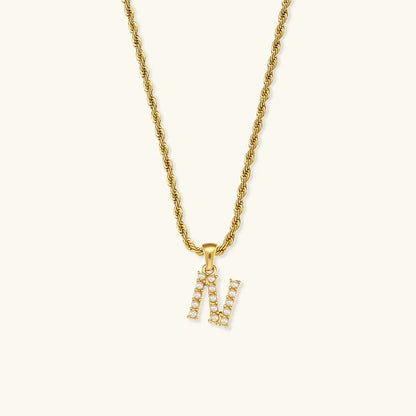[Royal Vicky]Elodie Initial Letter Pearl Necklace