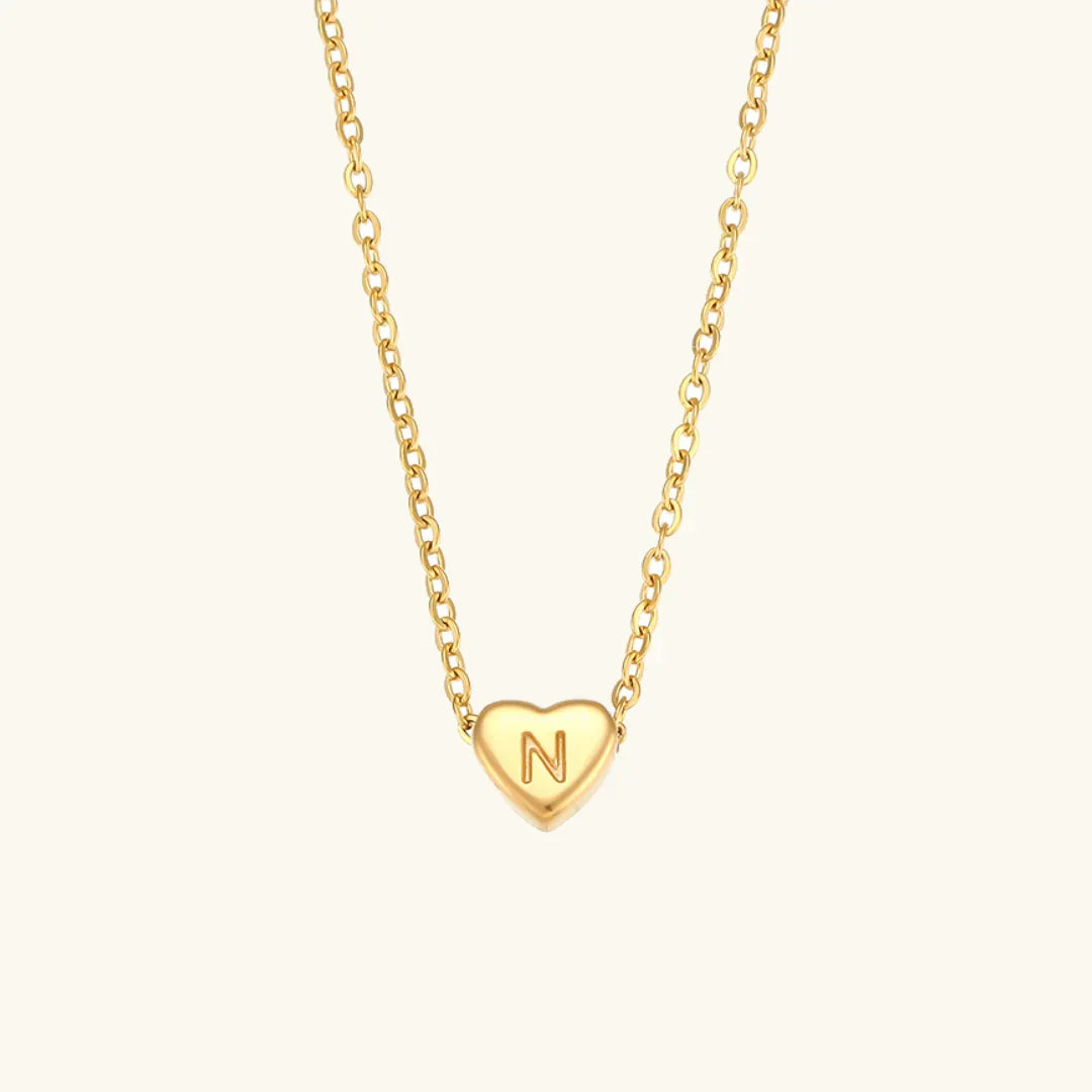 [Royal Vicky]Heart Initial Gold Necklace