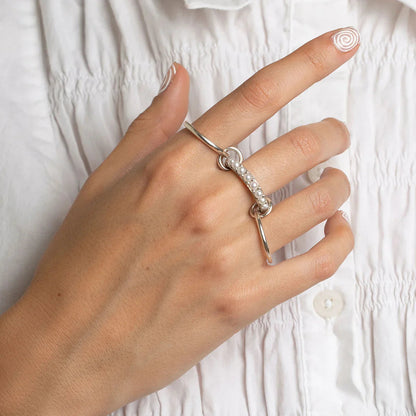 [Royal Vicky]Mikayla Stacked Freshwater Pearl Ring