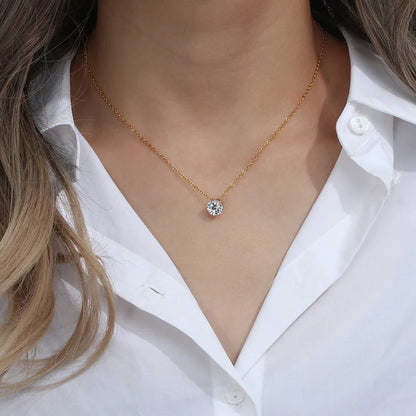 [Royal Vicky]Kyla Solitaire Gold Necklace