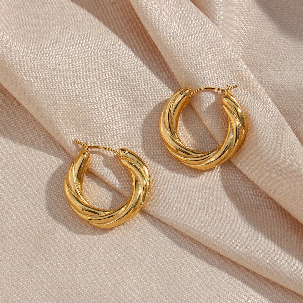 [Royal Vicky]Denisse Twisted Hoop Earrings