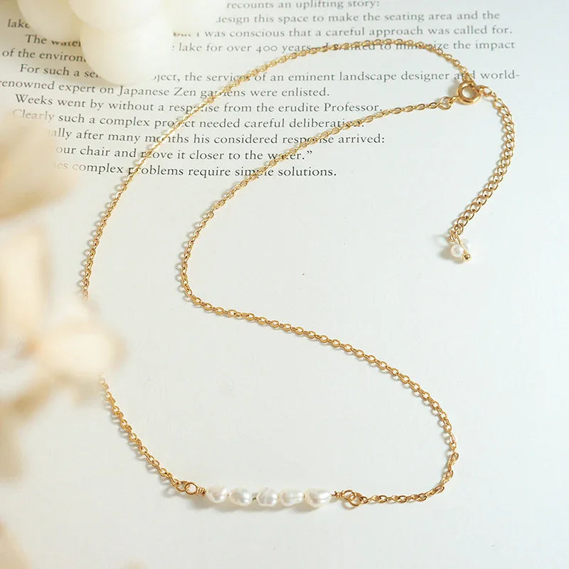 [Royal Vicky]Fleur Freshwater Pearl Gold Necklace
