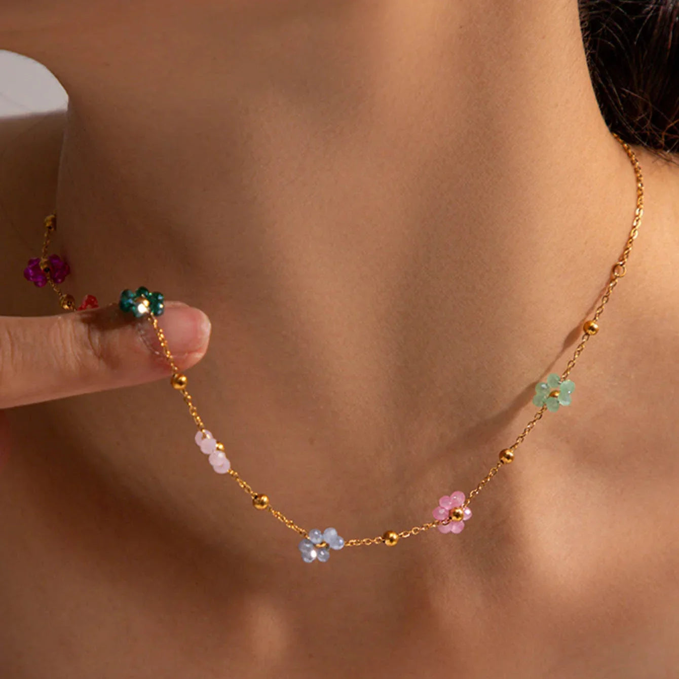 [Royal Vicky]Azalea Floral Gold Necklace
