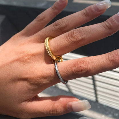 [Royal Vicky]Claire Two Tone Ring Stack