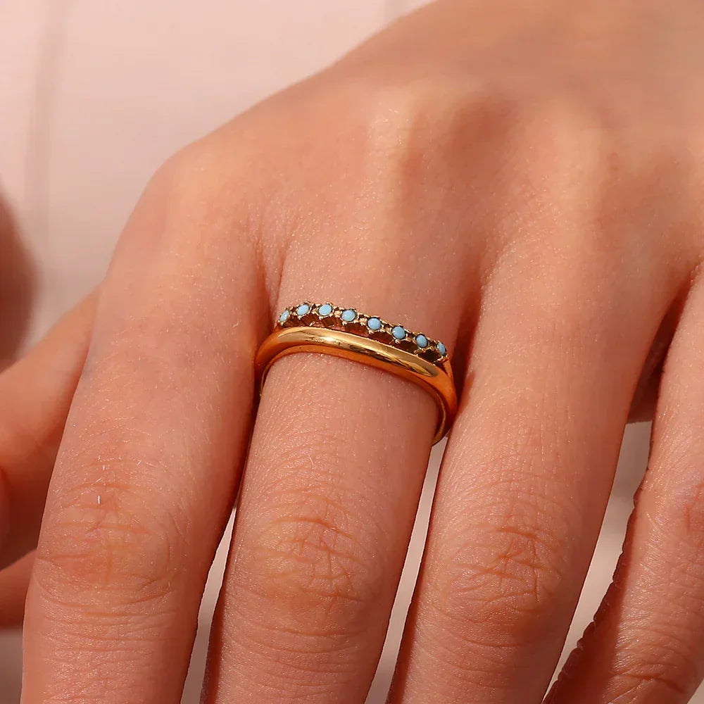 [Royal Vicky]Adeline Diamond Simulant Gold Ring