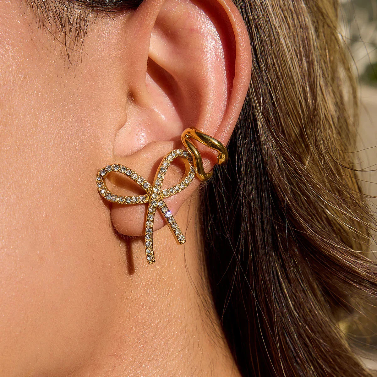 [Royal Vicky]Dannah Diamond Bow Tie Earrings
