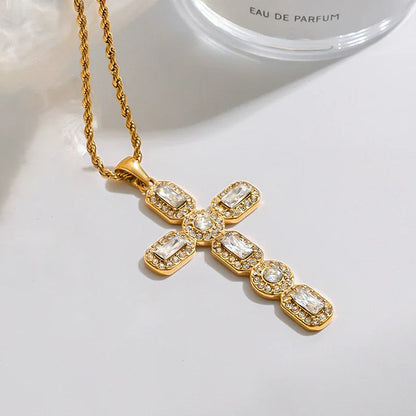 [Royal Vicky]Evangelina Diamond Cross Necklace